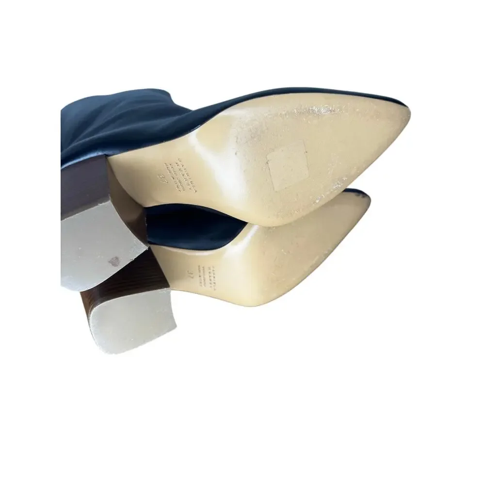 Gabriela Hearst Black Cora Calfskin Leather Knee-High Boots EU 37 Riding Style - Picture 9 of 11